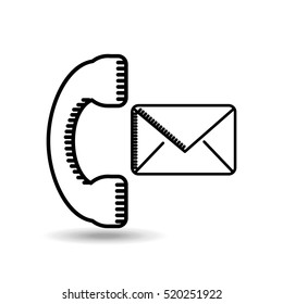 telephone email envelope postale design vector illustration eps 10