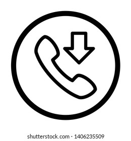telephone entered icon, line art