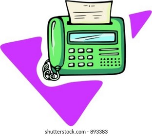 Teléfono con fax.Ilustración vectorial