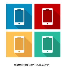  telephone  - flat icon with long shadow