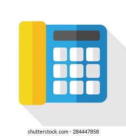 Telephone flat icon with long shadow
