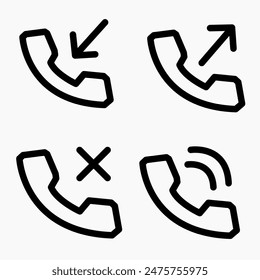 telephone flat icon set, on white background