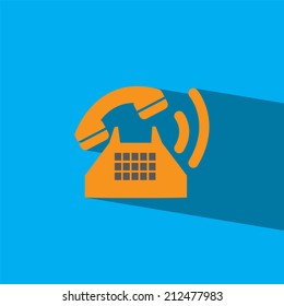 telephone flat icon  vector illustration eps10