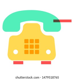 Telephone Flat  Icon Vector. Vector Flat Icon of a Telephone with Nice Background. Phone Icon Vector