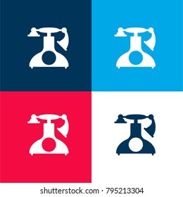 Telephone four color material and minimal icon logo set in red and blue
