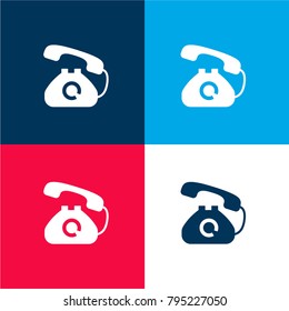 Telephone four color material and minimal icon logo set in red and blue