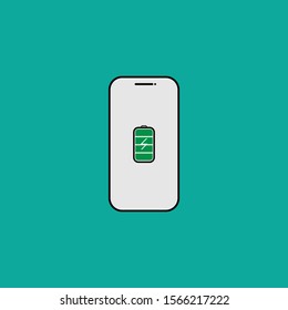 telephone full battery collor edit 2 vector icon