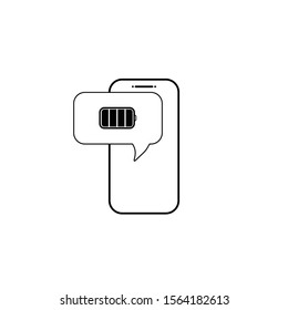 telephone full battery vector icon