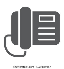 Telephone glyph icon, call and communication, phone sign, vector graphics, a solid pattern on a white background, eps 10.