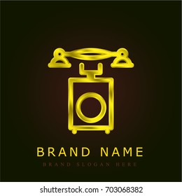 Telephone golden metallic logo