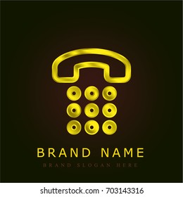 Telephone golden metallic logo