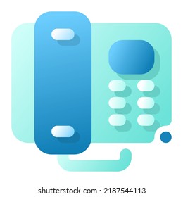 Telephone Gradient Flat style icon vector design and illustration template