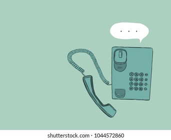 telephone, hand draw sketch vector.
