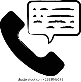 Telephone hand drawn vector illustration