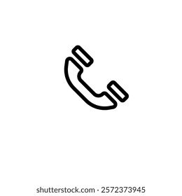Telephone handle minimalist vector, office stationery. Simple outline shape, sign symbol line art
