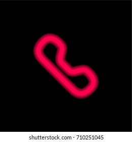 Telephone handle red glowing neon ui ux icon. Glowing sign logo vector