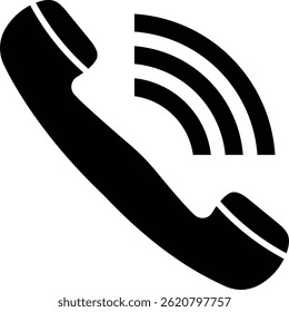 Telephone Handle Ringing Icon Illustration