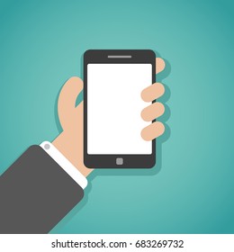 telephone in hands flat icon telephone mobile touch screen in hands calling text message icon flat vector isolated in icon phone contact  mobile vector call writing text message Icon contacts, symbol