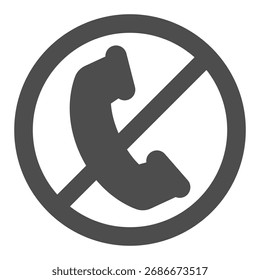Telefon Handapparat Bann solides Symbol, Kommunikationskonzept. Vektorgrafiken. Verbotenes, verbotenes Artikelzeichen auf weißem Hintergrund, Symbol im Stil eines Handys oder Webdesigns