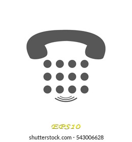 telephone, handset, buttons, icon, vector illustration eps10