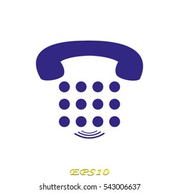 telephone, handset, buttons, icon, vector illustration eps10