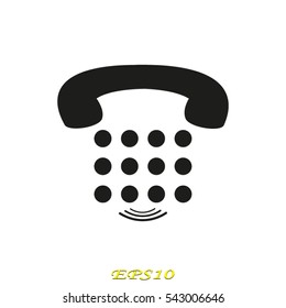 telephone, handset, buttons, icon, vector illustration eps10