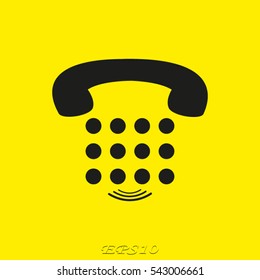telephone, handset, buttons, icon, vector illustration eps10