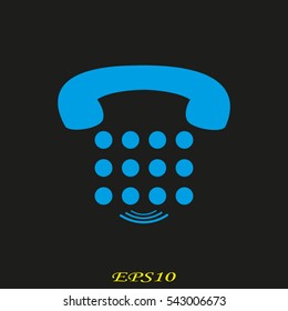 telephone, handset, buttons, icon, vector illustration eps10