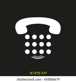 telephone, handset, buttons, icon, vector illustration eps10