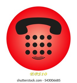 telephone, handset, buttons, icon, vector illustration eps10