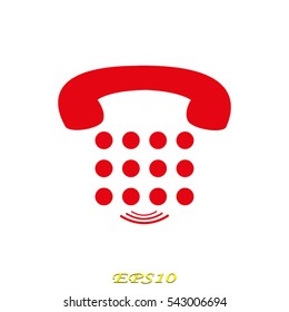 telephone, handset, buttons, icon, vector illustration eps10