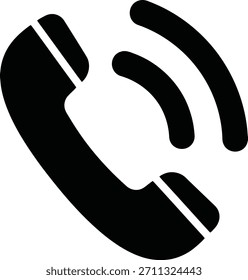 Symbolvektor für Telefonhöreranrufe. Vektorsymbol eines Telefonhörers, das Telefonanrufe, Kommunikation und Kontaktdienste symbolisiert.