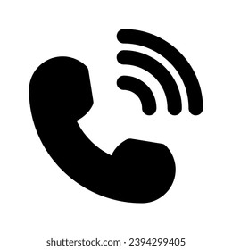 Telephone handset flat icon for apps and websites. Vector illustration.