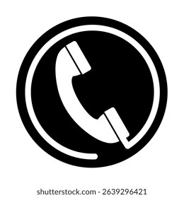telephone handset - flat vector icon	