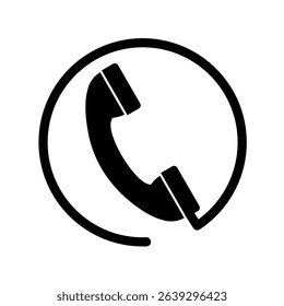 telephone handset - flat vector icon	