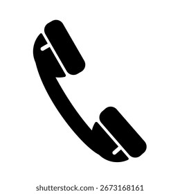 Telephone handset - flat vector icon	