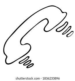 icono de dispositivo de teléfono, elemento vector en estilo de doodle, libro de colorear, objeto aislado