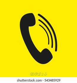 telephone, handset, icon, vector illustration eps10