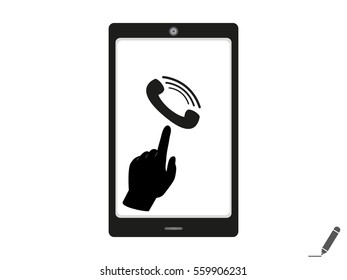 telephone, handset, icon, vector illustration eps10
