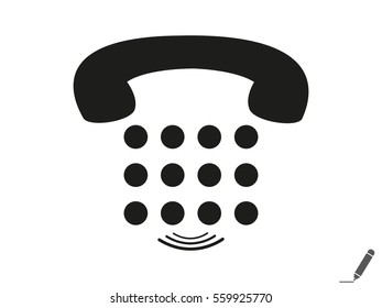 telephone, handset, icon, vector illustration eps10