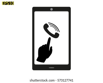 telephone, handset, icon, vector illustration eps10
