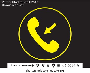 telephone, handset, icon, vector illustration eps10