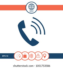 Telephone handset, telephone receiver icon