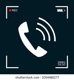 Telephone handset, telephone receiver icon