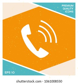 Telephone handset, telephone receiver icon