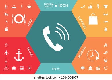 Telephone handset, telephone receiver icon