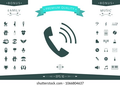 Telephone handset, telephone receiver icon