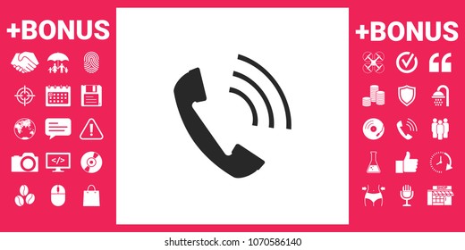 Telephone handset, telephone receiver icon