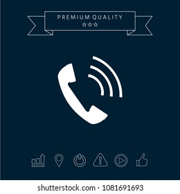 Telephone handset, telephone receiver icon