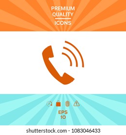 Telephone handset, telephone receiver icon